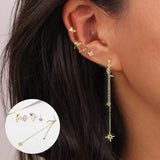 Crown U-shaped Ear Clips Hollow Butterfly Etro Earrings For Women Pendientes Mujer Long Earrings Piercing Ear Cuffs Clip