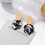 New Korean Statement Earrings for women Black Cute Arcylic Geometric Drop Gold Female Earrings Brincos Trend Jewelry
