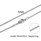 Box Chains Necklaces Delicate Square Links Stainless Steel Chains 2mm 4.5mm Necklace For Men Women 18 To 24 Inch