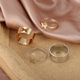 Vintage Butterfly Ring Set 2-piece Set Creative Personality Butterfly Punk Couple Open Ring