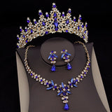 Royal Queen Bridal Jewelry Sets for Women Luxury Tiaras Crown Sets Necklace Earrings Wedding Dress Bride Jewelry Set Accessory