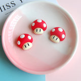 Hot classic cartoon combination accessories palm mushroom bell cheese haired mobile phone shell earrings patch pj155