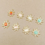 10pcs 18x21mm Rhinestone Sun Charms for Jewelry Making Earring Pendant Bracelet Necklace Accessories Diy Supplies Craft Findings