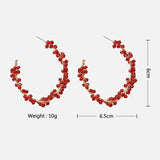 Mtcytea New Fashion Retro Acrylic Beaded Earrings European And American Exaggerated Metal Handmade Crystal Earrings Women's Jewelry