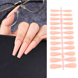 24Pcs Matte Long Ballerina False Nails Tips Colorful Coffin Full Cover Fake Nails With Glue Nail Art Decor Manicure Extension