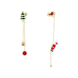 Moving Santa Claus Dangle Earrings Unusual Jewelry Christmas Fashion Girlfriends Gift Women Long Chain Tassel Designer Red Green