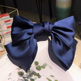 Solid Color Bow Ribbon Hair Clip New Women Large Bowknot Barrettes Women Ponytail Clip Headband Girls Hair Accessories Gift