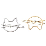 Fashion Cute Beauty Metal Cat Pearl Gold Silver Headwear Hairpin Girls Women Hair Clip Barrette Hairpins Hair Clips Accessories