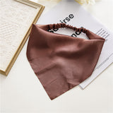 Women Solid Hair Scarf Scrunchies Vintage Triangle Bandana Hairband Headband Elastic Hair Bands Headwrap Hair Accessories