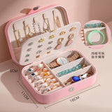 Mtcytea  Jewelry Organizer Display Travel Jewelry Case Boxes Portable Locket Necklace Jewelry Box Leather Storage Earring Ring Holder