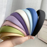 New Satin Hair Band Girls Solid Color Headband Wide Padded Hair Hoop Headwear Wholesale Fashion Hair Accessories for Women