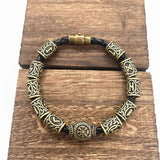 Mtcytea Nostalgia Vikings Accessories Runic Runes Beads Diy Jewelry Mens Womens Viking Bracelet Decoration Bangles With Charms Beads