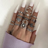 Fashion Ring Sets For Women Vintage Punk Gothic Finger Jewelry Fine Jewelry Wholesale