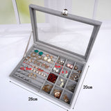 Hot Sales Fashion Portable Velvet Jewelry Ring Jewelry Display Organizer Box Tray Holder Earring Jewelry Storage Case Showcase