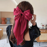 Solid Color Bow Ribbon Hair Clip New Women Large Bowknot Barrettes Women Ponytail Clip Headband Girls Hair Accessories Gift