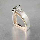 Unique Style Female Brand Big Finger Ring Luxury Silver Rose Gold Color Engagement Ring Vintage Wedding Rings For Women