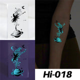 Blue Luminous Tattoo Sticker Luminous Waterproof Sexy Temporary Tattoo Chest Fake Tattoo