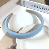 New Satin Hair Band Girls Solid Color Headband Wide Padded Hair Hoop Headwear Wholesale Fashion Hair Accessories for Women