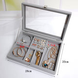 Fashion Portable Velvet Jewelry Ring Jewelry Display Organizer Box Tray Holder Earring Jewelry Storage Case Showcase