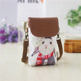 New Girls Canvas Messenger Bag Women Small Mobile Phone Bag Simple Casual Female Shoulder Bag