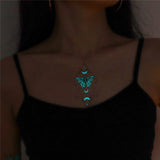 Blue Luminous Tattoo Sticker Luminous Waterproof Sexy Temporary Tattoo Chest Fake Tattoo