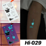 Blue Luminous Tattoo Sticker Luminous Waterproof Sexy Temporary Tattoo Chest Fake Tattoo