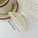 Korean Imitation Pearl Hairpins Geometric Hair Claws Bath Large Catch Clip Shark Clip Back Head Hair Clip Women Hair Accessories