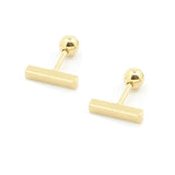 1Pair Trendy Minimalist Stud Earrings Men Stainless Steel Silver/Gold Colors Height 5/10/15mm Men Earrings Fashion Jewelry