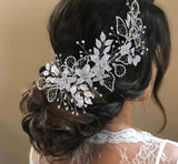YouLaPan HP282 Wedding Headband Alloy Flower Leaf Hair Tiara Rhinestone Headpiece Bridal Headwear Hair Accessories Head Jewelry
