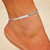 VAGZEB Gold Silver Color Vintage Anklet Set For Women Multilayers Adjustable Anklet Bracelet On Leg Foot Beach Jewelry