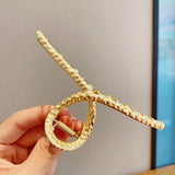 Fashion Gold Silver Hollow Geometric Hair Clips Metal Hair Claw Cross Hairclip Headband Hairpin Hair Crab Women Hair Accessories