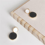 Mtcytea 5Colors Black/White Enamel Korean Stud Earrings For Women  Fashion Jewlery Simple Female Earring Oorbellen Aretes De Mujer