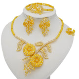 Mtcytea Jewelry Sets Gold Necklace & Earring Set For Women African France Wedding Party 24K Jewelery Ethiopia Bridal Gifts