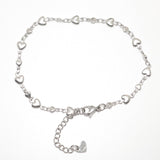 304 Stainless Steel Anklet Silver Color Heart  For Women  Fashion Summer Beach Foot Jewelry21.8cm(8 5/8") long, 1 Piece