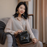 Mtcytea women shoulder bags Korean style Metal Buckle clip Ladies Handbags PU Leather lady Sling bag female Crossbody Bag purses