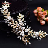 TOPQUEEN HP301 Indian Bridal Hair Accessories Alloy Flower Bridal Crowns and Tiaras Silver Hair Pieces Wedding Hair Jewelry