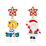 New Trendy Christmas Women's Earrings Cute Elk Santa Claus Xmas Tree Snowman Bell Earrings Girl New Year Jewelry Christmas Gifts