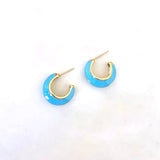 Lost Lady New Fashion Semicircle Oil Dripping Earrings Ladies Alloy Earrings With The Same Type of Jewelry Wholesale