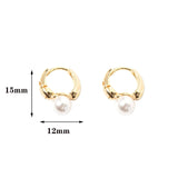 Korea Elegant Cute Pearl Hoop Earrings for Women Classic Small Zircon Huggie Pearl Stud Earring Wedding Kpop Jewlery