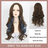 Lolita White Gold Highlight Pink Synthetic Big Wave Wig With Air Bangs Women's Cosplay Natural Heat Resistant Wig.