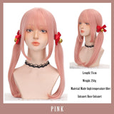 Lolita White Gold Highlight Pink Synthetic Big Wave Wig With Air Bangs Women's Cosplay Natural Heat Resistant Wig.