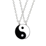 Hot Selling Yin And Yang Stitching Alloy Two Petals Pisces Couple Pendant Necklace Fashion Jewelry Accessories Birthday Gift
