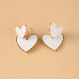 Fashion Stud Earrings For Women White Heart Drip Oil Earrings Pearl Earring Fine Jewelry Wholesale