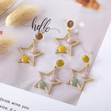 Star studs earrings, candy colored earrings, women for earrings, new Korean fashion jewelry