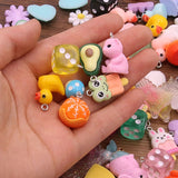 10Pcs 26 Styles Mix Fruit Animals Flowers Sieve Resin Earring Charms Diy Findings Keychain Bracelets Pendant For Jewelry Making