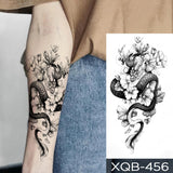 Waterproof Temporary Tattoo Sticker Black Dragon Snake Peony Rose Totem Flash Tatto Women Men Dark Sexy Waist Arm Fake Tattoos