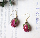 Mtcytea Women Natural Dried Flower Earrings Imitation Colors Rose Drop Earring Party Real Dry Flower Jewelry