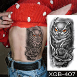 Waterproof Temporary Tattoo Sticker Black Dragon Snake Peony Rose Totem Flash Tatto Women Men Dark Sexy Waist Arm Fake Tattoos