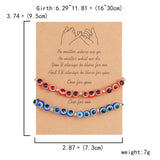 Mtcytea Turkish Eye Bracelet Sets White Blue Evil Eyes Lucky Couple Bracelets for Women Colorful Crystal  Bead Rope Chain Charm Jewelry