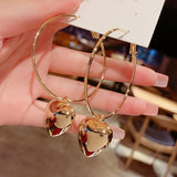 New Fashion Trend Unique Design Symphony Mermaid Ji Love C Ring Earrings Ladies Senior Jewelry Couple Birthday Gift Wholesale